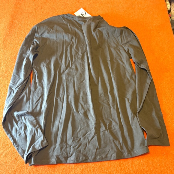 Zara brown taupe stretchy long sleeve basic tee NWT - Picture 5 of 5